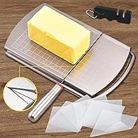 Cheese Slicer with Blade, Cheese Cutters for Block Cheese Heavy Duty Stainless Steel Precise Size Scale Cheese Slicer Cutter for Cutting Cheese Butter Vegetables Sausage Herbs & More