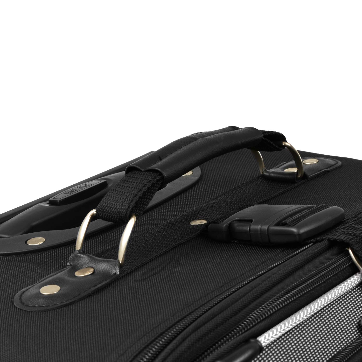 U.S. Traveler New Yorker Lightweight Softside Expandable Travel Rolling Luggage, Grey, 4-Piece Set (15/21/25/29)