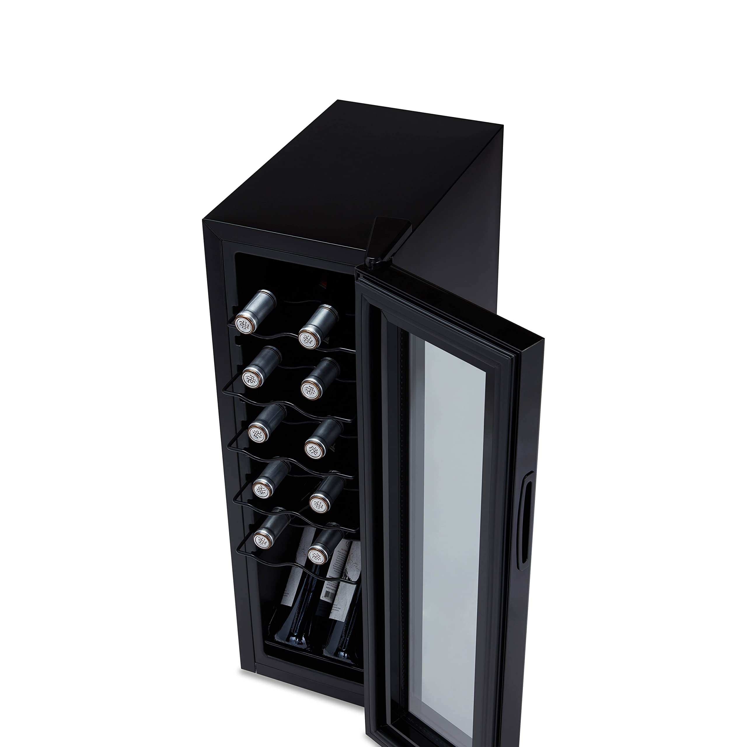 Newair 12 Bottle Wine Cooler Refrigerator | Shadow Series | Freestanding Mirrored Wine and Beverage Fridge with Double-Layer Tempered Glass Door & Compressor Cooling For Reds, Whites, & Sparkling Wine