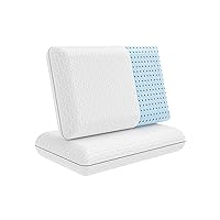 Gel Memory Foam Pillow 2 Pack - King Size - Ventilated, Bed Pillows with Viscose Made from Bamboo Pillow Cover,Cooling, Bed Pillows