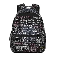 Laptop Backpack for Men Women Lightweight Backpack Math Formula Casual Daypack with Bottle Side Pockets