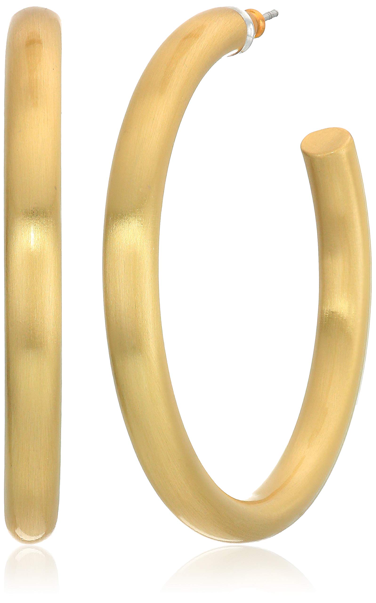 Lucky Brand Women's Gold Large Tubular Hoop Earrings, One Size