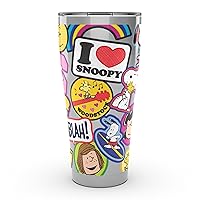 Peanuts Sticker Collage Triple Walled Insulated Tumbler Travel Cup Keeps Drinks Cold & Hot, 30oz Legacy, Stainless Steel