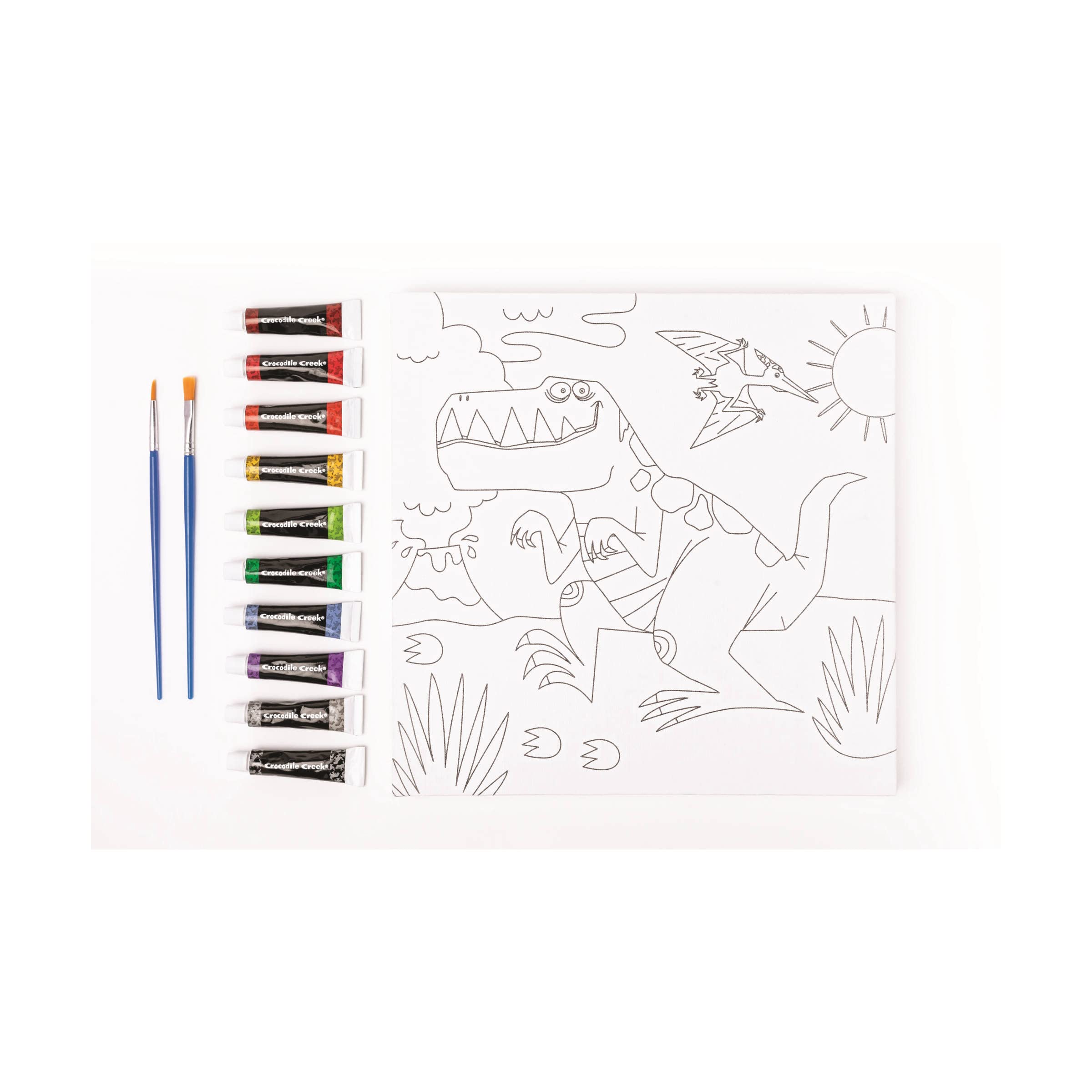 Crocodile Creek Dinosaur with Paint & Brush Canvas Set, 1 EA