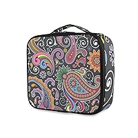 ALAZA Travel Makeup Case, Paisley Pattern Cosmetic toiletry Travel bag for Women Girls