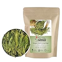 Longjing Tea - Dragonwell Tea - Chinese Green Tea Loose Leaf - First Grade - Natural Lung Ching Dragon Well - 4oz / 113g