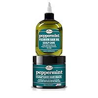 Difeel Peppermint Scalp Care Hair Mask 12oz and Premium Hair Oil 8oz 2-PC Set