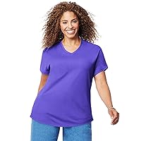 Just My Size Womens Cotton Jersey Short Sleeve Vneck Tshirt