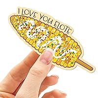 I Love You Elote Sticker for Hydroflask - Funny Food Decal for Laptop - Cute Snack Sticker for Water Bottle