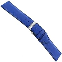 22mm Milano Blue Rubber Genuine Leather Padded Stitched Mens Watch Band 4337