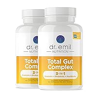 DR. EMIL NUTRITION Total Gut Health Complex - Prebiotic + Probiotic + Postbiotic Gut Health Supplements for Women and Men - Probiotics for Digestive Health & Gut Health, 120 Capsules