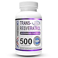 MAAC10 - Trans Resveratrol 500mg Supplement (Micronized Pharmaceutical Grade 99% Pure Trans-Resveratrol Extract + BioPerine for Superior Absorption) (2X 250mg Capsules 60ct)
