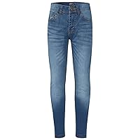 Faded Mid Blue Denim Jeans Comfort Stretch Skinny Pants Trousers Lightweight Trendy Summer Boys Age 5-13 Years
