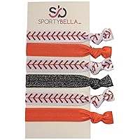Infinity Collection Baseball Hair Accessories, Baseball Hair Ties, No Crease Baseball Hair Elastics Set