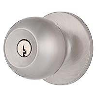 BRINKS – Transitional Keyed Entry Ball Door Knob, Satin Nickel - Designed for Traditional and Transitional Homes and Blends Seamlessly with Interior Décor (E2415-119), 1 Pack