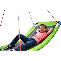 Giant 700lb 60 inch Saucer Tree Swing for Kids Adults - Green Weight Capacity Durable Steel Frame Waterproof Adjustable Ropes Easy to Install Fun
