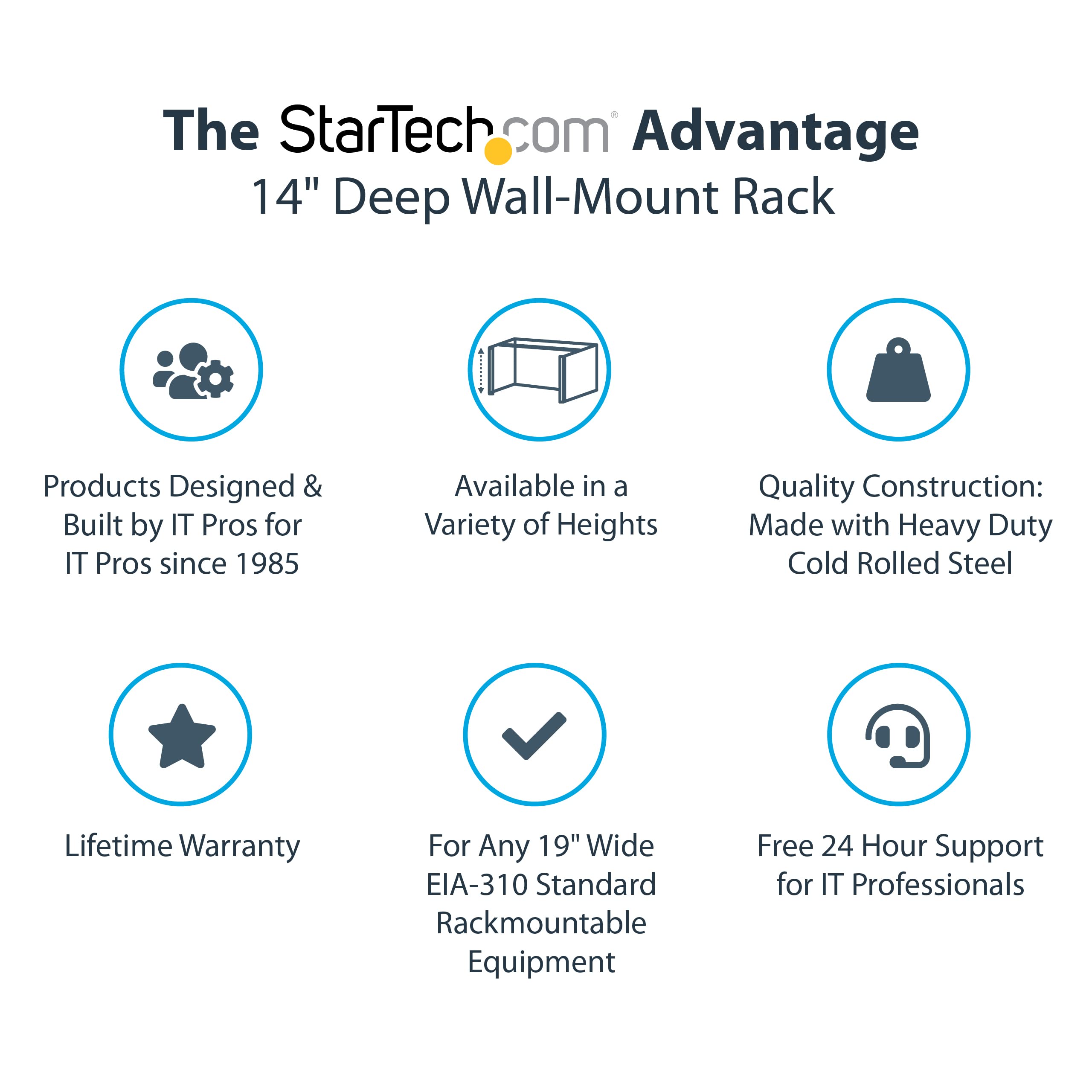 StarTech.com 6U Wall Mount Network Rack - 14 Inch Deep (Low Profile) - 19