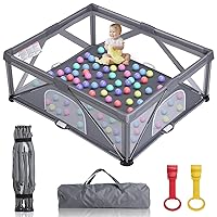 Foldable Baby Playpen, Extra Large Play Pen for Babies and Toddlers, Baby Fence Play Yard, Safety Kids Portable Playpin Indoor&Outdoor (59