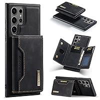 ZORSOME for Samsung Galaxy S24 Ultra Wallet Case, 2 in 1 Detachable Leather Wallet Case for Samsung Galaxy S24 Ultra,Magnetic Wallet Protective Case with Stand + Card Holder (Black)