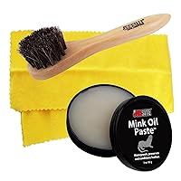 JobSite Mink Oil Paste w/Dauber Applicator Brush & Shine Cloth