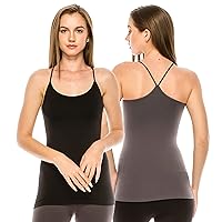 Kurve American Made Y-Back Spaghetti Strap Basic Cami, UV Protective Fabric UPF 50+ (Made with Love in The USA)