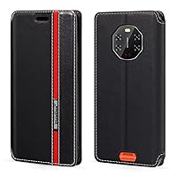 for Blackview BV8800 Case, Fashion Multicolor Magnetic Closure Leather Flip Case Cover with Card Holder for Blackview BV8800 (6.58”), Black