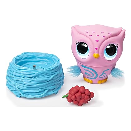 Owleez, Flying Baby Owl Interactive Toy with Lights and Sounds (Pink), for Kids Aged 6 and Up
