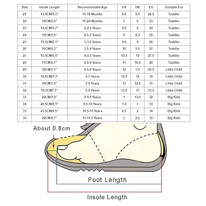 TODOZO Summer And Autumn Fashion Cute Girls Casual Shoes Round Toe Solid Color Flat Bottom Lightweight Girls Rain Boots Size 1