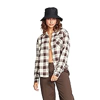 Volcom Women's Plaid to Meet U Long Sleeve Flannel Shirt