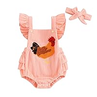 Tsnbre Newborn Baby Boy Girl Summer Outfits Corduroy Romper Farm Chicken Baby Overalls 0 3 6 9 12 Months Infant Clothes