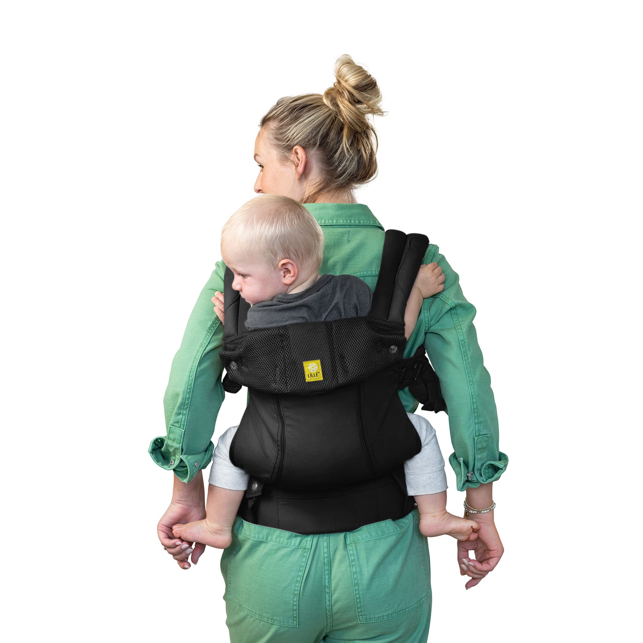 LÍLLÉbaby Complete All Seasons Ergonomic 6-in-1 Baby Carrier Newborn to Toddler - with Lumbar Support - for Children 7-45 Pounds - 360 Degree Baby Wearing - Inward & Outward Facing - Black