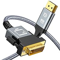 Capshi DisplayPort to DVI Cable 3ft, DVI to DisplayPort Adapter Male to Male,Gold-Plated DVI to DP Cable -Nylon Braided DVI Cables Compatible with Dell, HP, Monitor, and Other Brand