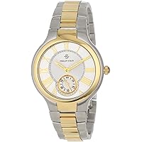 Philip Stein Women's 41TG-CWG-SSTG Round Two-Tone Gold Plated Bracelet Watch