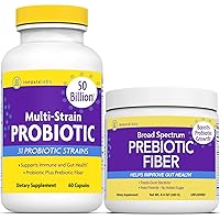 InnovixLabs Probiotic & Prebiotic Bundle Multi-Strain Probiotic (60 Time-Release Capsules) Prebiotic Fiber Powder (30-Day Supply). Boost Probiotic Growth for Gut and Immune Health.*