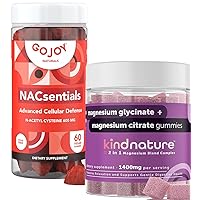 & Kind Nature NAC & Magnesium Combo - Vegan Antioxidant & Calming Supplement Gummies Bundle