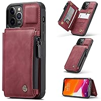 Ultra Slim Case Case for iPhone 12 Pro Max Wallet Case with Card Holder, Premium PU Leather Kickstand Card Slots,Double Magnetic Clasp and RFID Anti-Theft Brush Function 6.7Inch Phone Back Cover