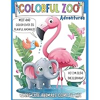 Colorful Zoo Adventures: Where Cute Animals Come to Life, Coloring Book for Young Kids