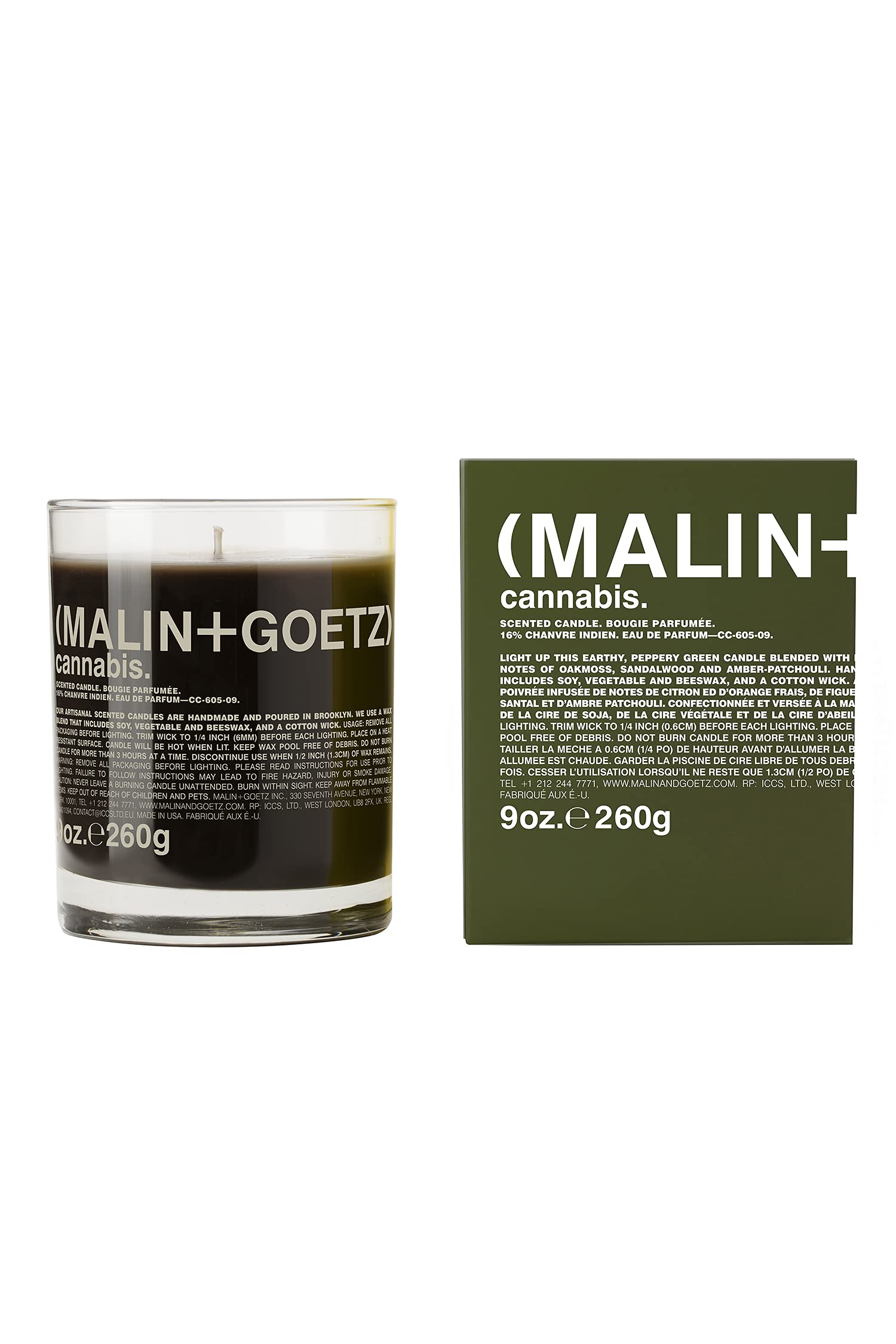 Malin+Goetz Highly Scented, Long Lasting, Slow Burn, All Natural, Hand Poured, Luxury Wax Blend, Aromatic Candles and Gift Set, 60 Hours, 9oz