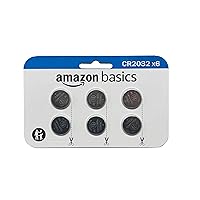 Amazon Basics 6-Pack CR2032 Lithium Coin Cell Battery, 3 Volt, Long Lasting Power, Mercury-Free