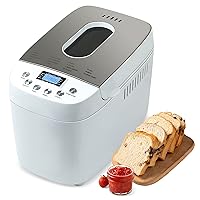 3LB Bread Maker Machine Automatic Bread Machine with Dual Kneading Paddles 15-in-1 Breadmaker Dough Maker with Gluten Free Setting, 3 Loaf Sizes 3 Crust Colors, Nonstick Baking Pan, White