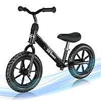 Toddler Balance Bike 12” No Pedal Training Bicycle for Kids 24 Months to 5 Years Tool-Free Adjustments Seat and Handlebar Best Gift for 2-5 Boys Girls