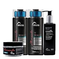 Truss Professional Miracle Hair Mask Bundle with Miracle Shampoo and Conditioner Set and Night Spa Hair Serum