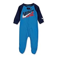 Nike Infant/Toddler Printed Footed Coverall (Laser Blue(56G101-U3H)/White, 3 Months)