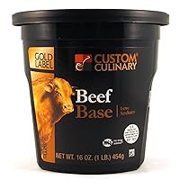 Custom Culinary Gold Label Low Sodium Base, Beef, 1 Pound