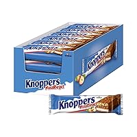 Knoppers NussRiegel - 24 x 40g - Chocolate Bars with Milk and Nugat Cream, Hazelnuts, Caramel and Milk Chocolate