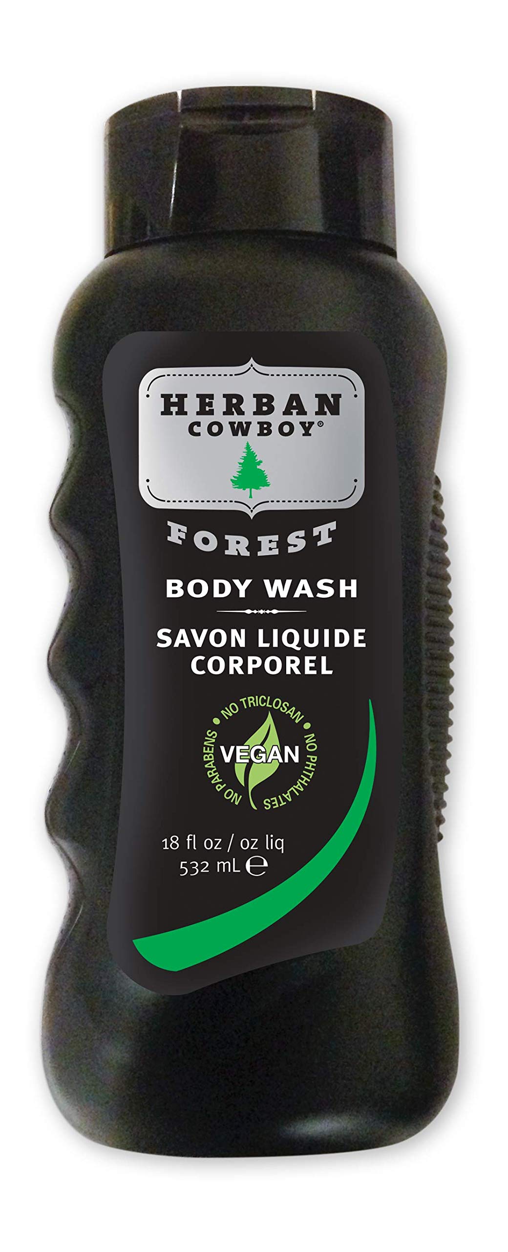 Herban Cowboy Body Wash - Forest - Vegan - Cruelty Free - 18 oz (Pack of 4)