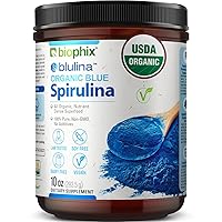 biophix Blulina Organic Blue Spirulina Powder 10 oz 283.5 g - Rich in Nutrients - Superfood Supplement - Natural Blue Pigment
