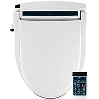 BidetMate 2000 Series Electric Bidet Heated Smart Toilet Seat with Unlimited Heated Water, Wireless Remote, Deodorizer, and Warm Air Dryer - Adjustable and Self-Cleaning - Fits Elongated Toilets