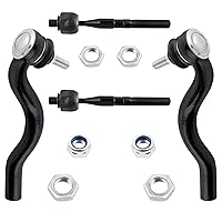 BOXI 4pcs Front Inner and Outer Tie Rods Fit for Dodge Durango 2011-2015 / for Jeep Grand Cherokee 2011-2015 - Sport Utility 4-Door | ES800973 ES800972 EV800987