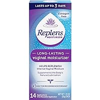 Replens Long Lasting Vaginal Moisturizer, 14 Applications 1.23 oz (Pack of 2)